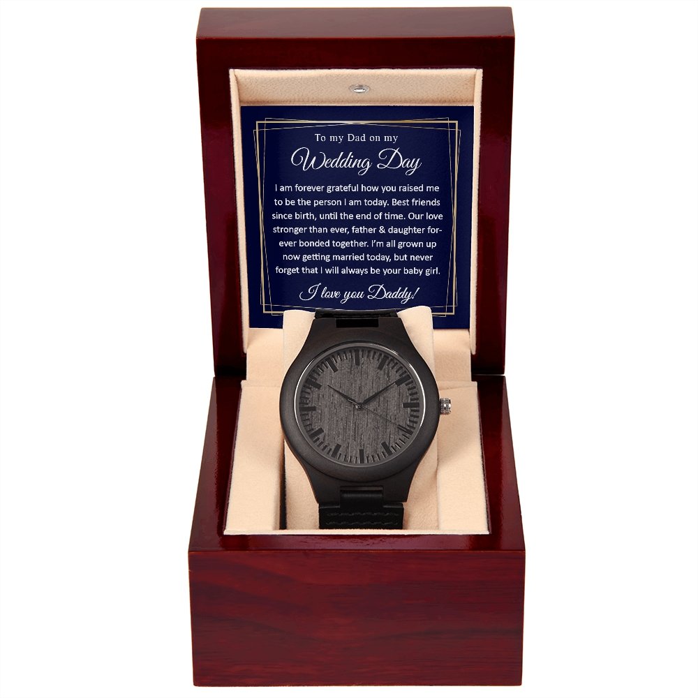 Wooden Watch Father of the Bride Gift from Daughter - Meaningful Cards