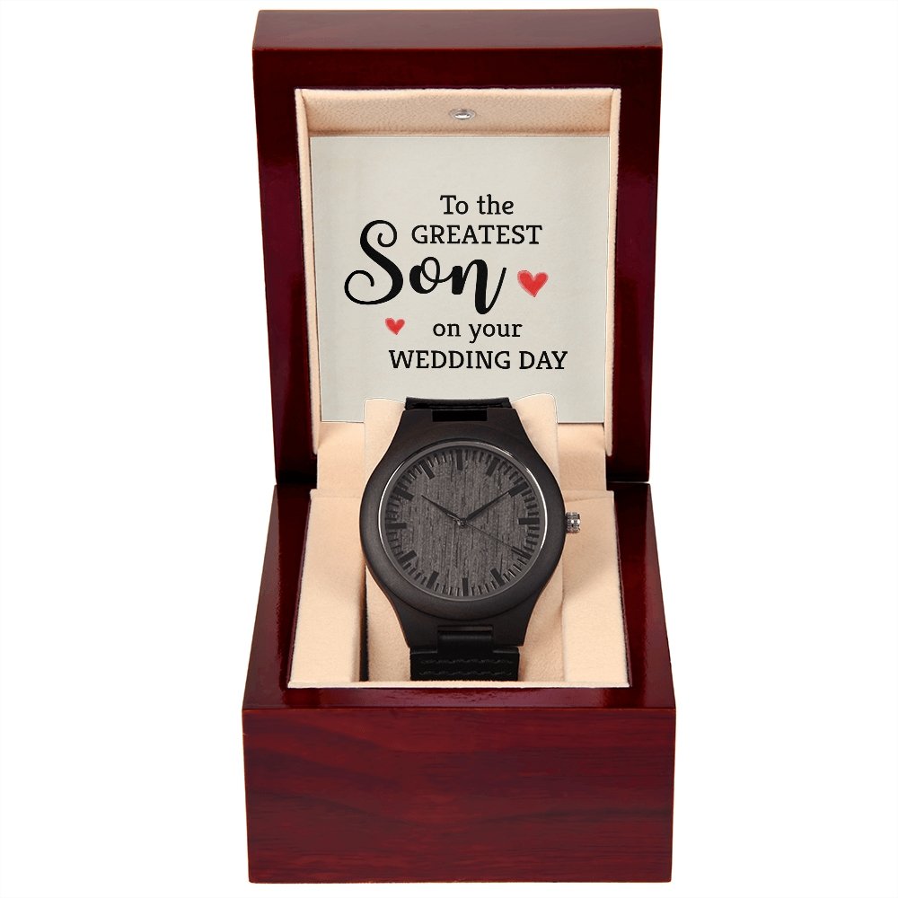 Wooden Watch Wedding Day Gift for Son - Son's Wedding Day Gift - Meaningful Cards